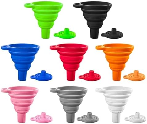 Kitchen Silicone Foldable Funnel Set of 4 Small and Large Flexible
