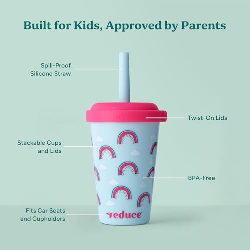 REDUCE GoGo's Kids 5-Pack 12oz Tumbler Cups with Lids & Spill-Proof