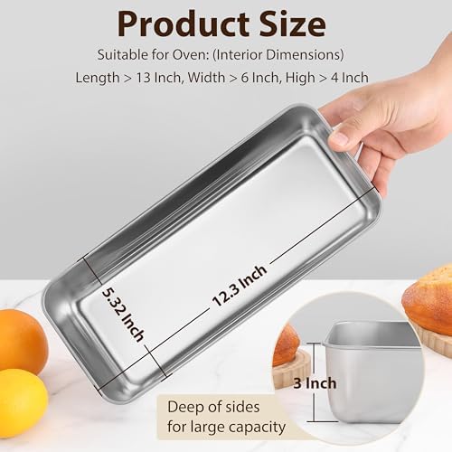 P&P CHEF Bread Loaf Pan, Stainless Steel Large Loaf Pans for Baking