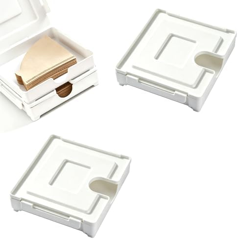 Magnetic Coffee Filter Holder White Storage Box 2 Pack