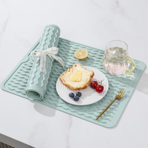 2 Pack Silicone Dish Drying Mat, 15"x11.5"