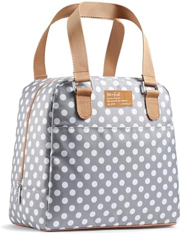 Fit & Fresh Minneola Insulated Lunch Bag, Grey Dot