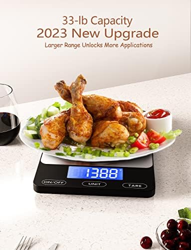 Food Scale -33lb Digital Kitchen Scale for Food Ounces Grams