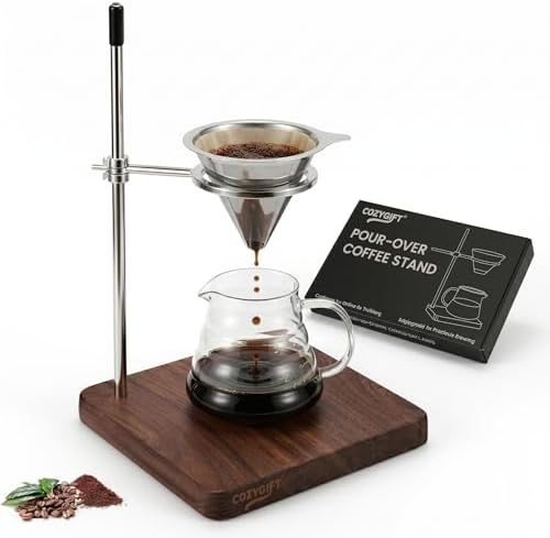 Pour Over Coffee Maker Stand with American Black Walnut Base