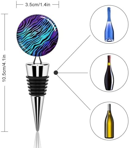 Purple Blue Green Camouflage Zebra Stripes Wine Stopper Vacuum Alloy