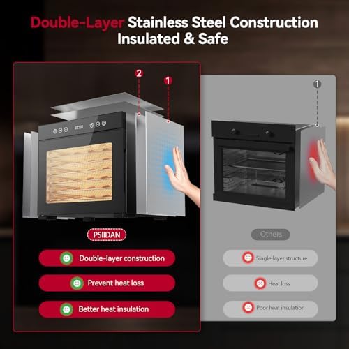 Food Dehydrator Machine, 8 Stainless Steel Trays