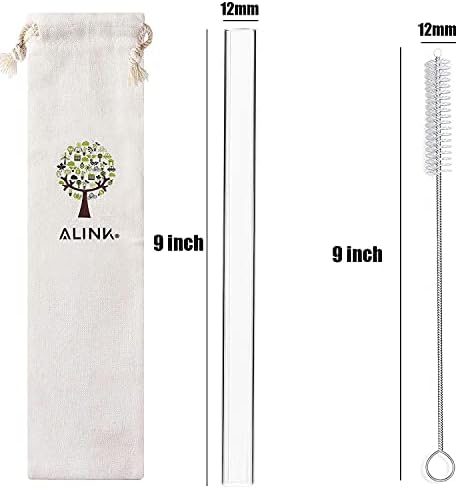 ALINK Reusable Clear Boba Straws, 10 in x 12 mm Jumbo Tritan Hard