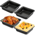 4 Pcs 8x8 Square Baking Pan, Carbon Steel Brownie Pans, Square Cake