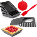 Mini Tart Pans Square 4 Inch 6Pcs with Removable Bottom, Nonstick