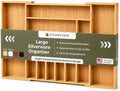 KitchenEdge Bamboo Silverware Drawer Organizer, 14-25 in