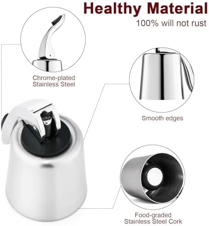 Wine Stoppers for Wine Bottles with Stainless Steel Vacuum Wine Bottle