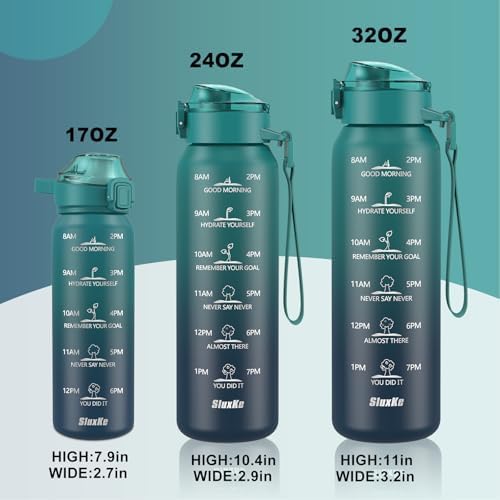 SLUXKE 32oz Insulated Water Bottle with 2Lids(Straw Lid & Spout Lid)