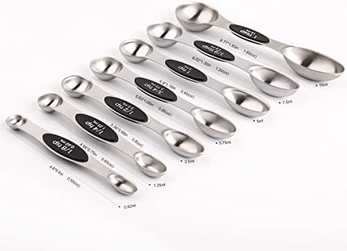 Magnetic Measuring Spoons Set of 7 Stainless Steel Dual Sided