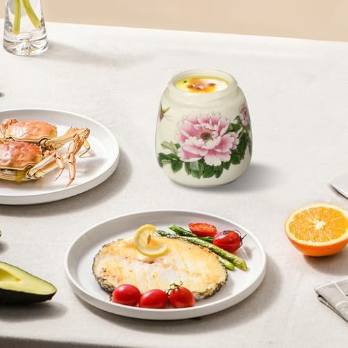Coddled Egg Cups with Lids, 2Pcs Coddled Egg Cups, 220ml Ceramic with