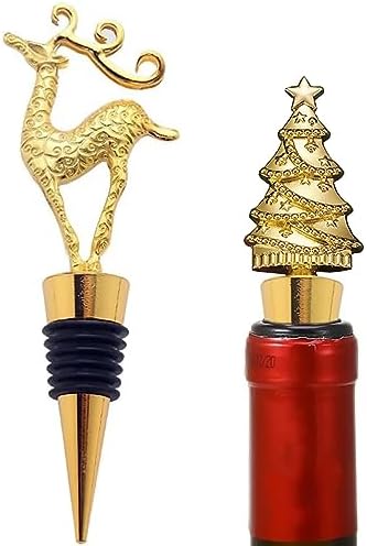 Christmas Wine Bottle Stopper, 2pcs Xmas Tree Decorative Wine Stoppers
