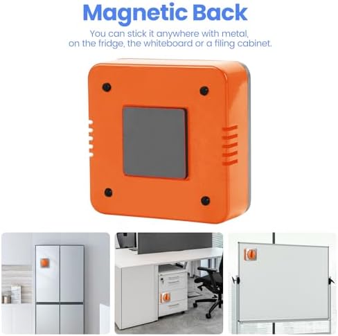 Orange Mechanical Kitchen Timer, Stainless Steel
