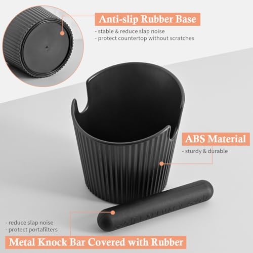 Coffee Espresso Puck Knock Box - Small Size Stable Knock Box for Quick