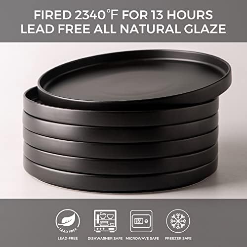 AmorArc Ceramic Plates Set of 6, Matte Glaze 8.0 Inch Dishes Set for