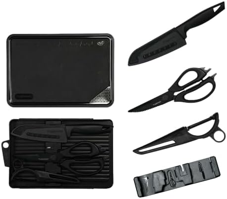 Camping Kitchen Knife Set, 4-Piece Compact Cooking Tool Set with