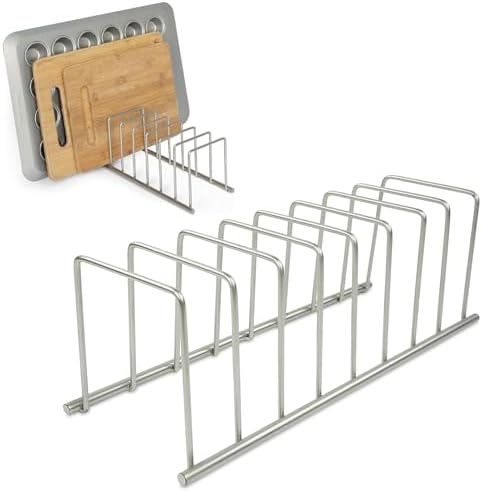 Spectrum Euro Kitchen Organizer for Cooking and Bakeware, Satin Nickel