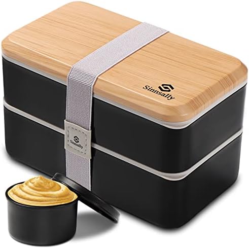 Sinnsally Bento Box Adult Lunch Box with Compartments for Women &