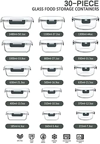 MCIRCO 8-Piece Glass Baking Dish Set with Lids