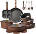 CAROTE 21pcs Pots and Pans Set, Nonstick Cookware Set Detachable