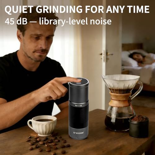 Portable Conical Burr Coffee Grinder, Electric & Manual