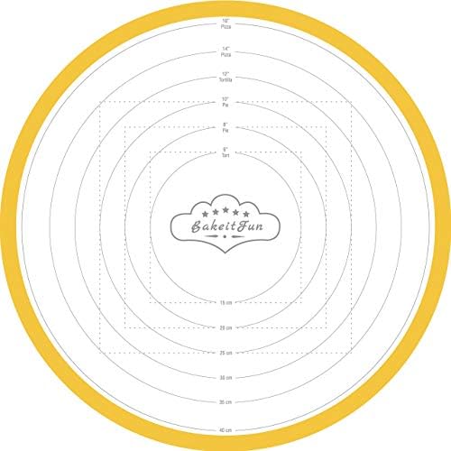 Round Silicone Pastry Mat, 17.75-Inch Diameter, Dough Rolling Mat with