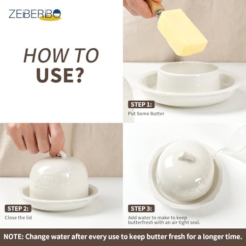 Butter Dish, Ceramic Small Butter Dish with Lid, 2025 Design Mini