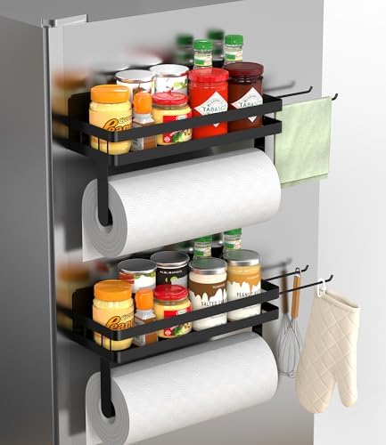 ZUNTO Magnetic Paper Towel Holder for Fridge, Black