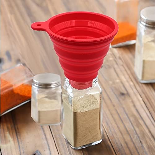 KongNai Silicone Collapsible Wide Mouth Funnel for Jars, Foldable