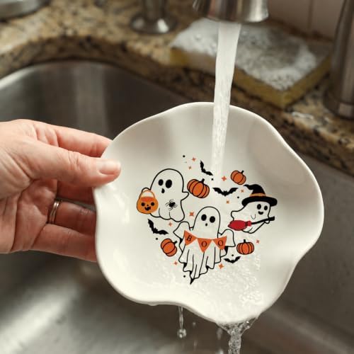 Ceramic Spoon Rest for Stove Countertop 5.3 Inch, Cute Ghost