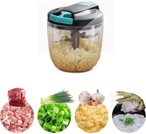 500ml Hand Pull String Garlic Mincer Onion Cutter, Manual Food