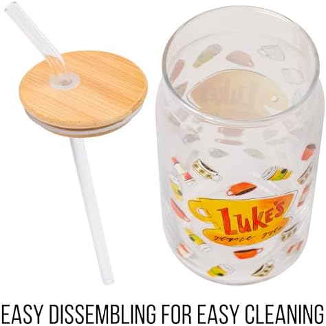 Silver Buffalo Gilmore Girls Luke's Diner, Glass Tumbler, 16oz