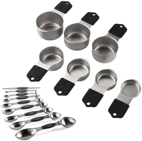 Magnetic Measuring Cups and Spoons Set 16 Piece, 304 Stainless Steel