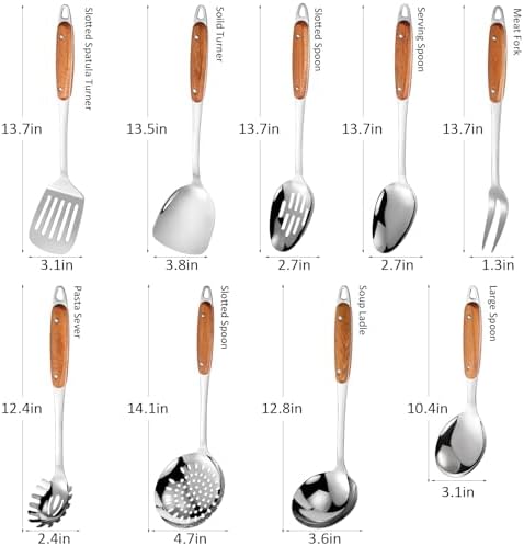 304 Stainless Steel Cooking Utensils Set, 9-Piece