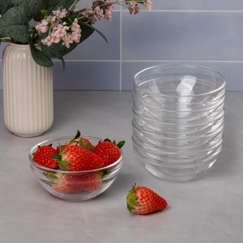 8.5 oz Clear Glass Bowl, Small Prep Bowls for Prepping Ingredients