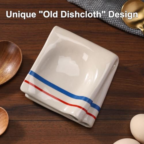 Ceramic Kitchen Spoon Rest for Stove Top or Kitchen Counter, Large and