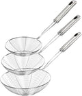 Enhanced Version Stainless Steel Spider Strainer Skimmer Ladle, Set of