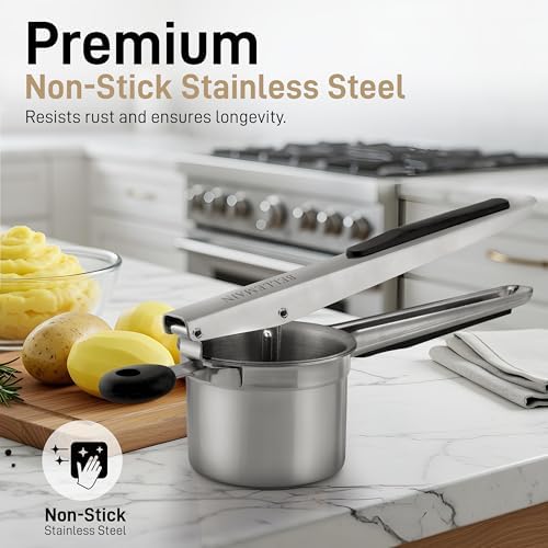 Bellemain Stainless Steel Potato Ricer Mashed Potato Masher - Black