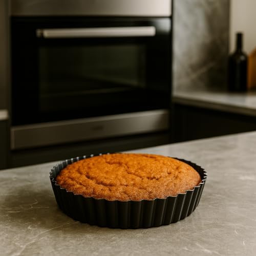 Set of 3 Deep Dish Pie Pan with Removable Bottom - Fluted Carbon Steel