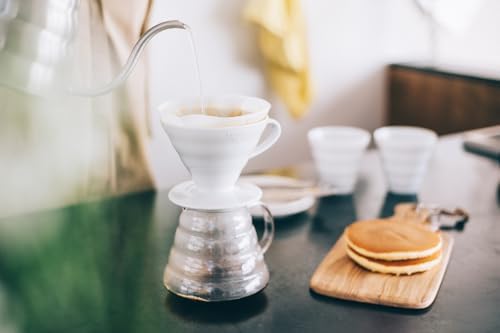 HARIO V60 Coffee Pour Over Kit, Ceramic Dripper, 100ct Filters