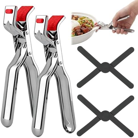 Stainless Steel Hot Plate Gripper Clips, 2Pcs