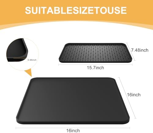 Silicone Coffee Mat, 16''x16'' Coffee Bar Mat
