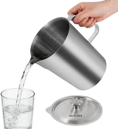 Stainless Steel Measuring Cup with Lid 2L 70 OZ