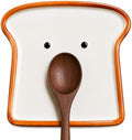 Cute Ceramic Spoon Rest for Stove Top, Toast Spoon Rest for Kitchen