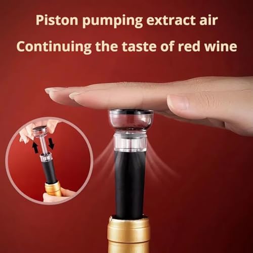 Wine Stoppers for Wine Bottles, 4Pcs Vacuum Wine Stopper, Reusable