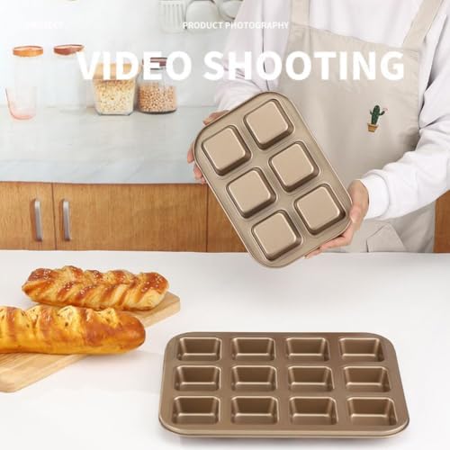 Brownie Pan with Dividers, All Edges Square Cupcake Brownie Pans, Non