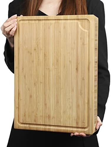 BAMOTTO CRAFTBAMBOO 1.4" Thick Bamboo Cutting Board Butcher Block